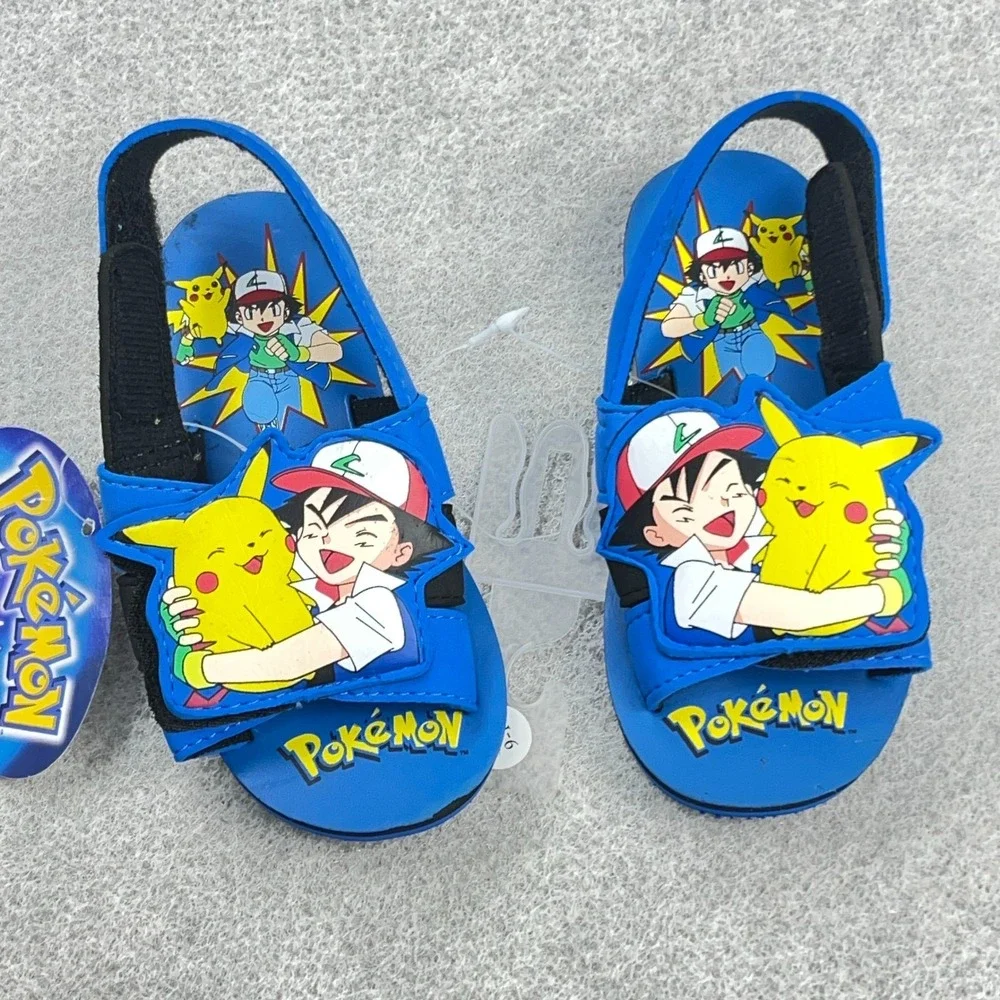 Vintage Pokemon Sandals Toddler Size Large 9-10 Pichachu Ash Deadstock Y2K 2000